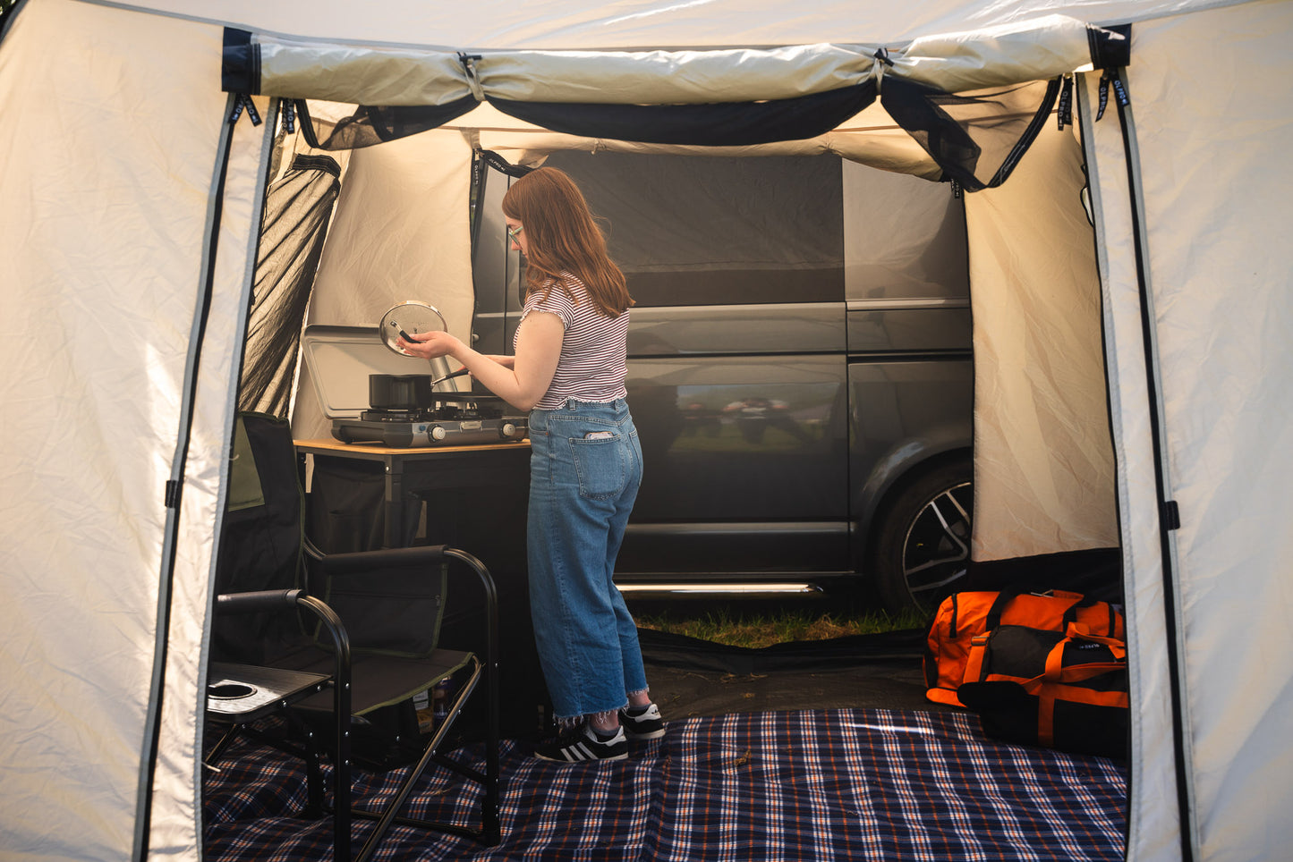 OLPRO Cubo Tall Tunnel Motorhome Awning - Fibreglass Poles